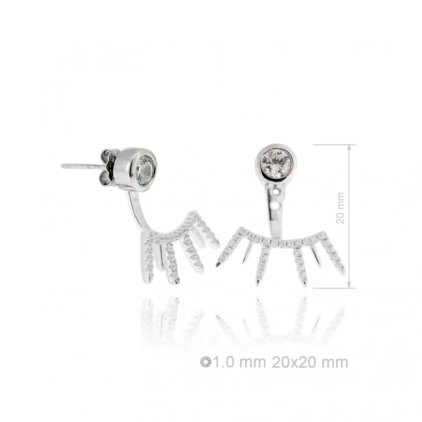 Pendientes de Plata de Ley y circonita