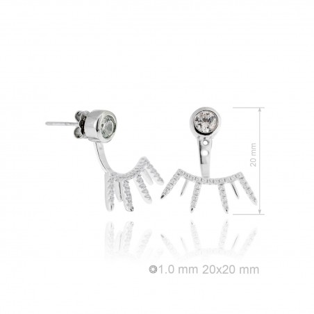 Pendientes de Plata de Ley y circonita