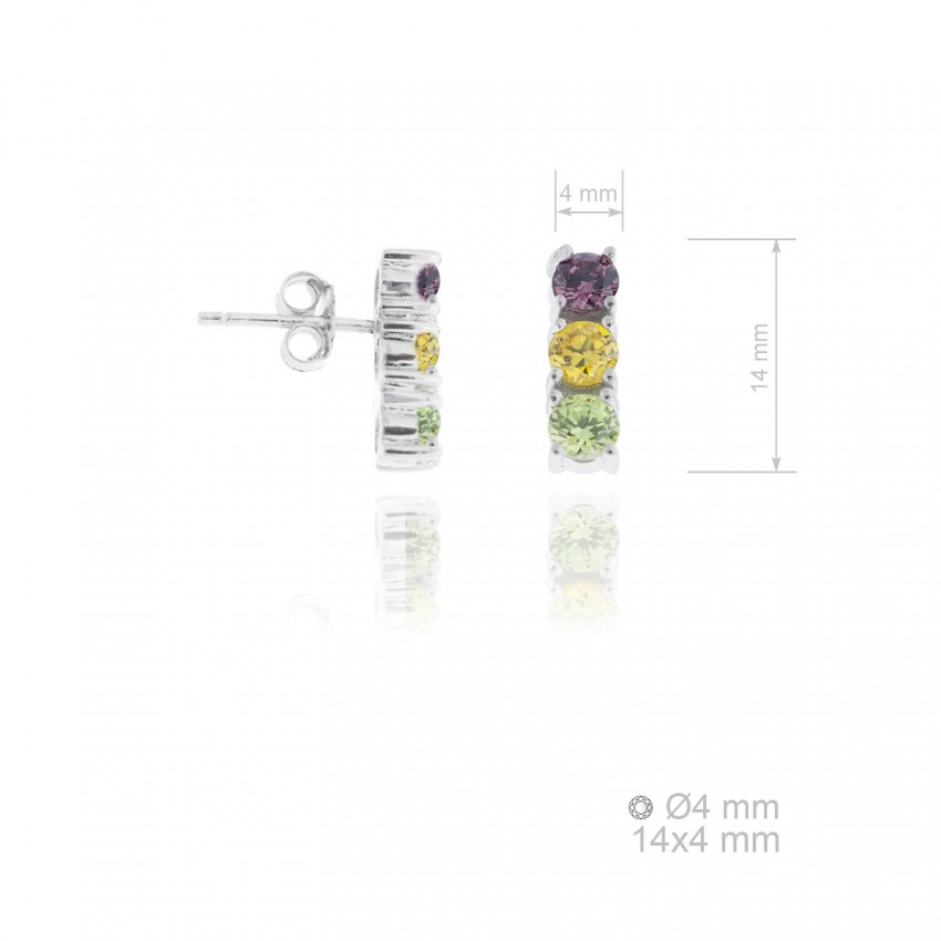 Pendientes de Plata de Ley y circonita