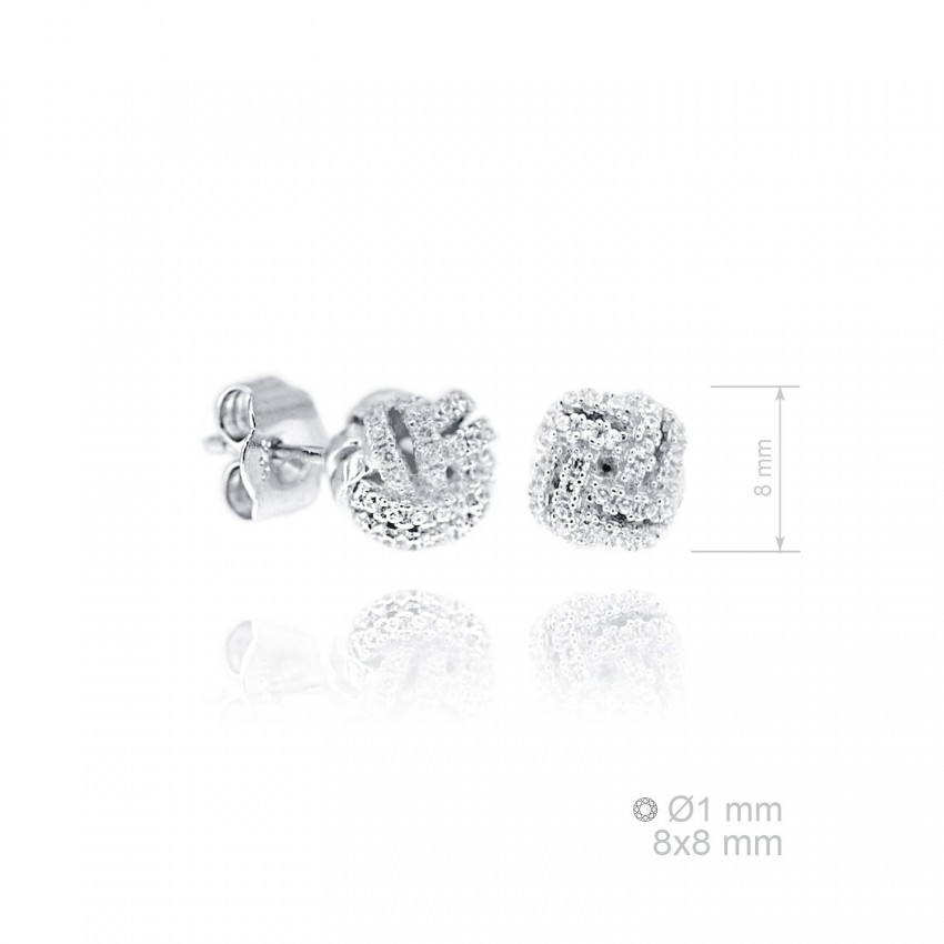 Pendientes de Plata de Ley y circonita