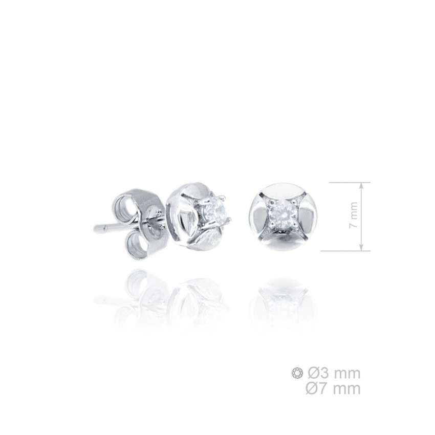 Pendientes de Plata de Ley y circonita