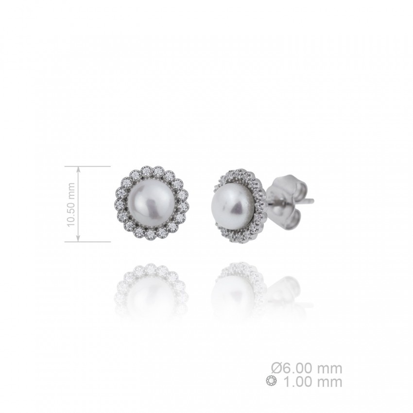 Pendientes de Plata de Ley y circonita