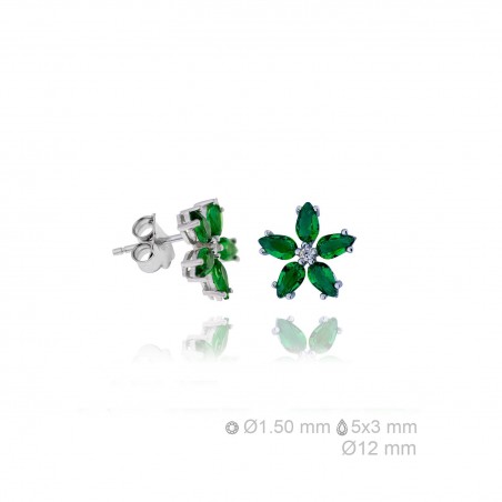 Pendientes de Plata de Ley y circonita