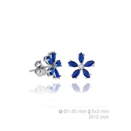 Pendientes de Plata de Ley y circonita