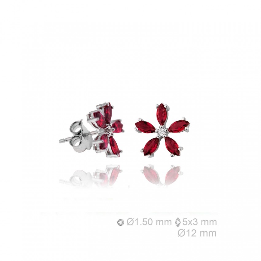 Pendientes de Plata de Ley y circonita