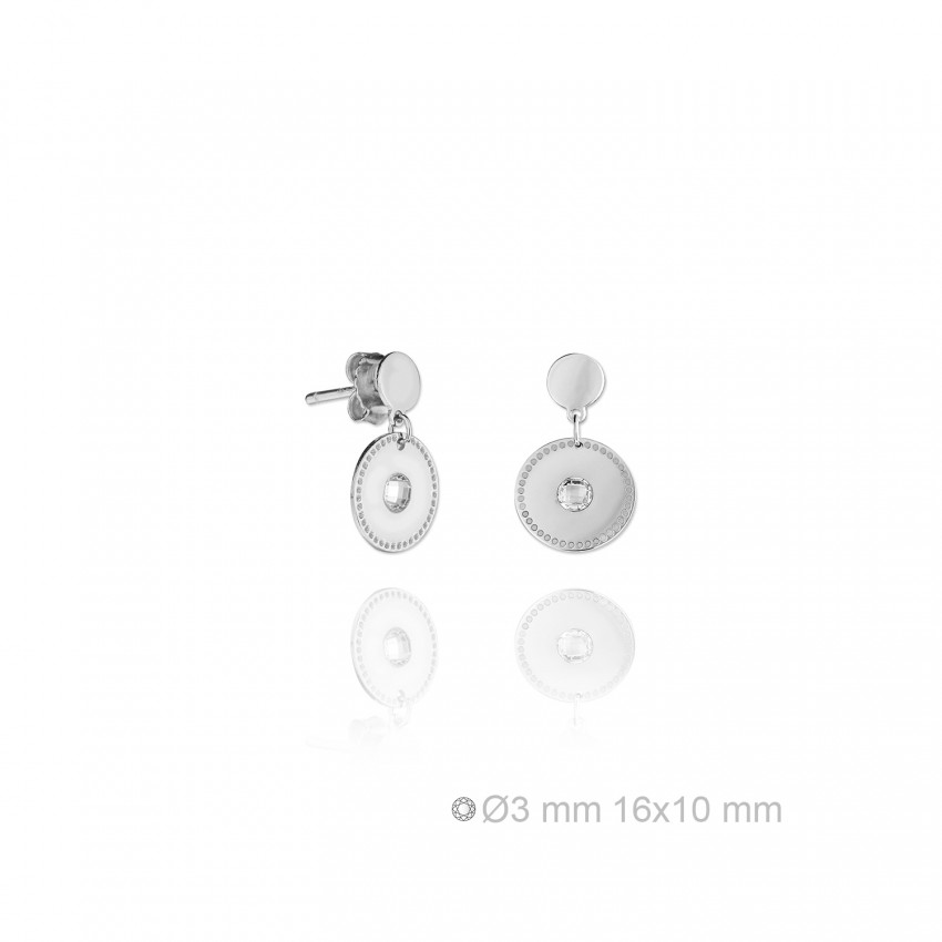 Pendientes de Plata de Ley y circonita