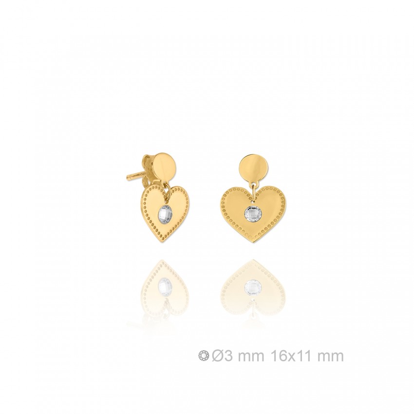 Pendientes de Plata de Ley y circonita