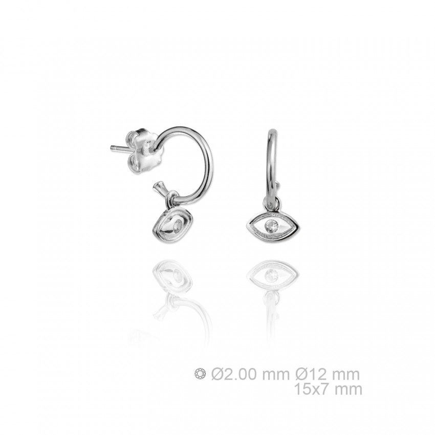 Pendientes de Plata de Ley y circonita