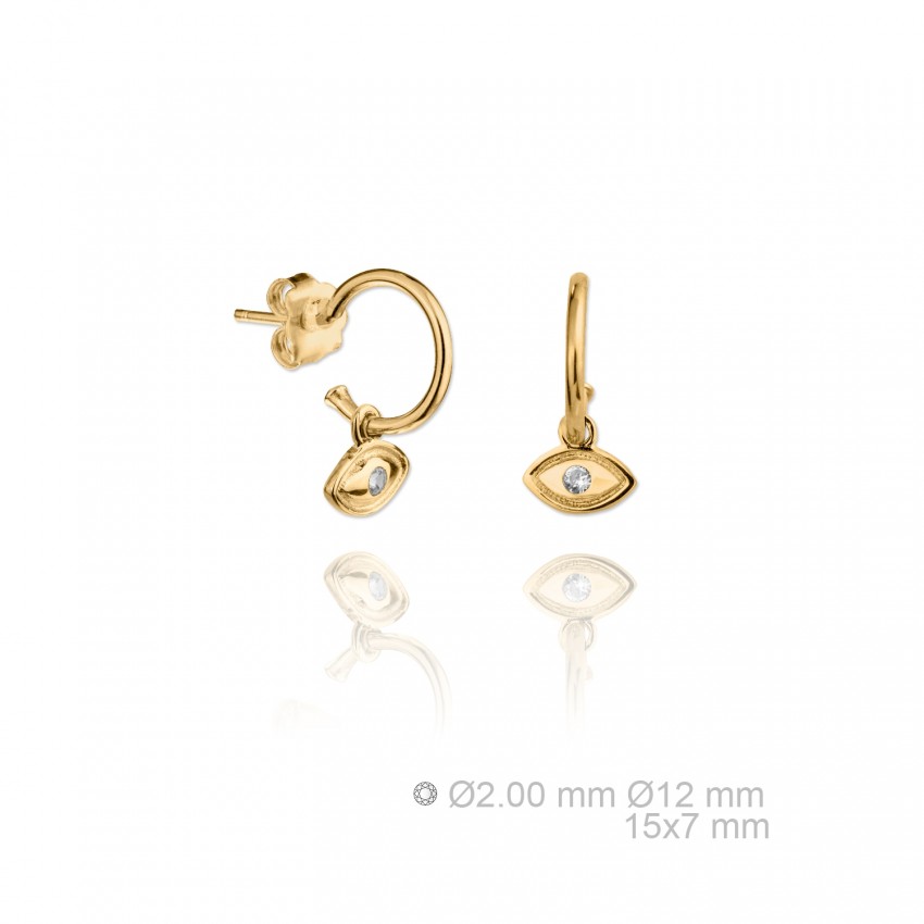 Pendientes de Plata de Ley y circonita