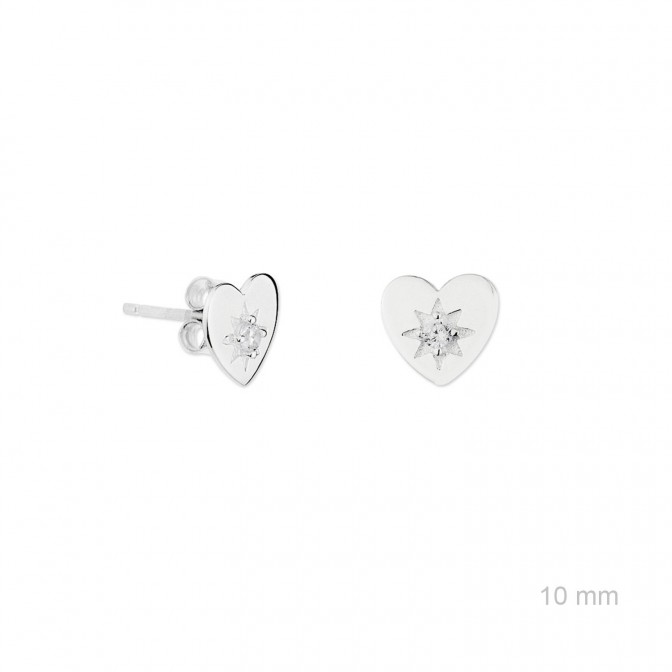 Pendientes de Plata de Ley y circonita