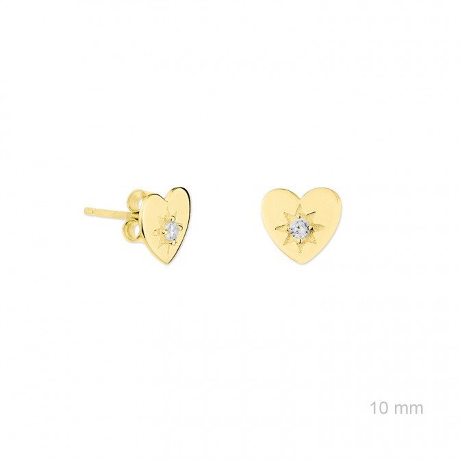 Pendientes de Plata de Ley y circonita