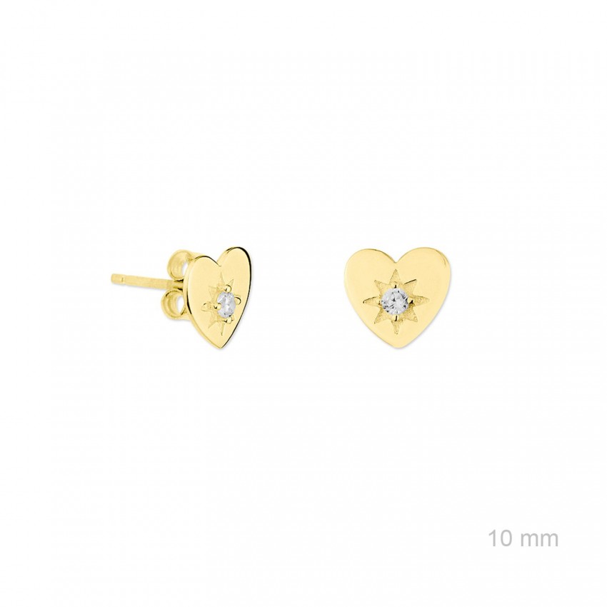 Pendientes de Plata de Ley y circonita