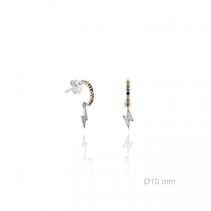 Pendientes de Plata de Ley y circonita