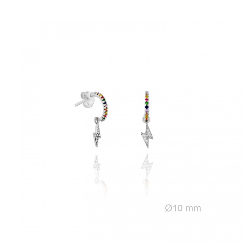 Pendientes de Plata de Ley y circonita