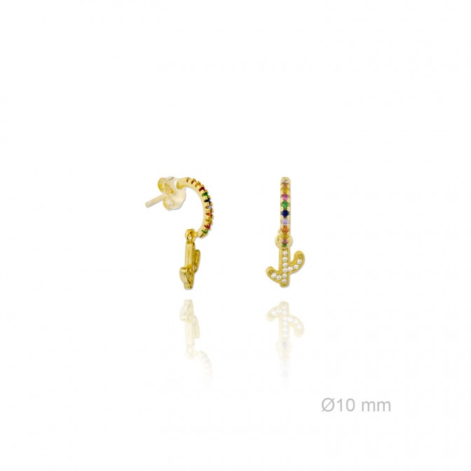 Pendientes de Plata de Ley y circonita