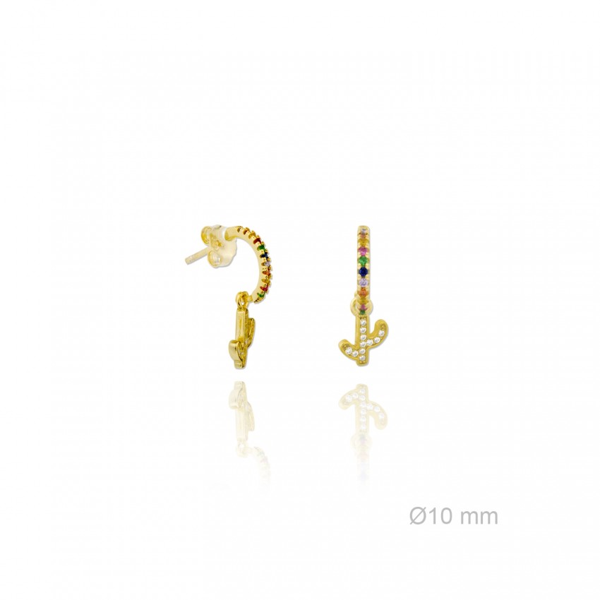 Pendientes de Plata de Ley y circonita