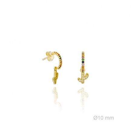 Pendientes de Plata de Ley y circonita