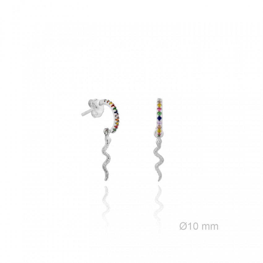 Pendientes de Plata de Ley y circonita