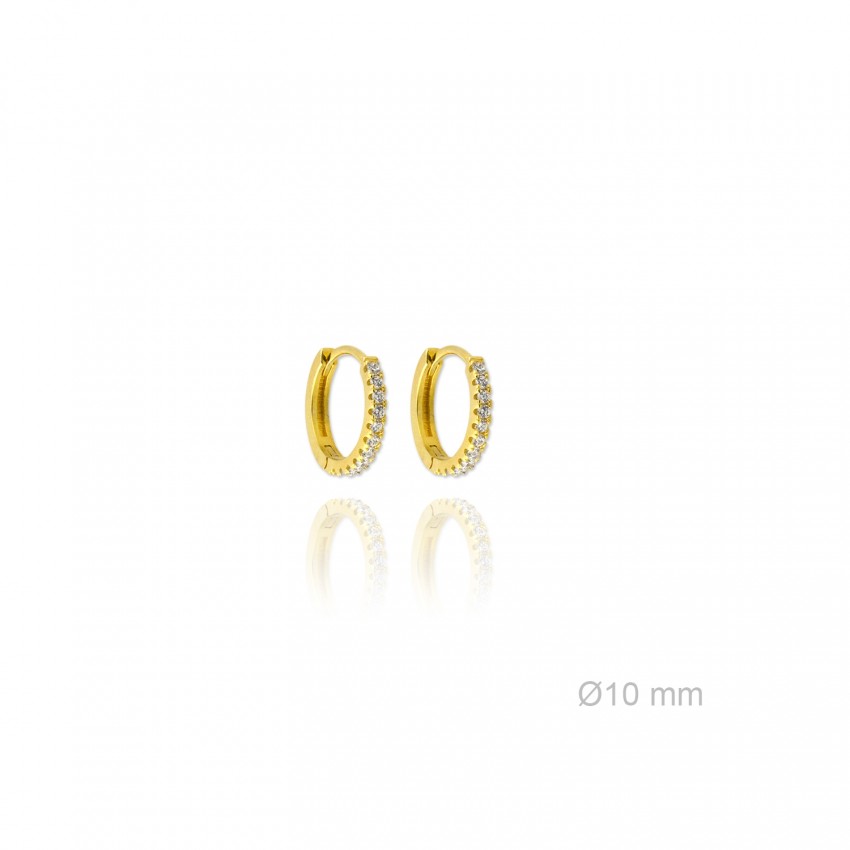 Aros de Plata de Ley y circonita | Ø10mm