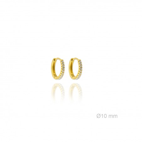 Aros de Plata de Ley y circonita | Ø10mm