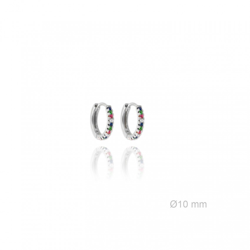 Aros de Plata de Ley y circonita | Ø10mm