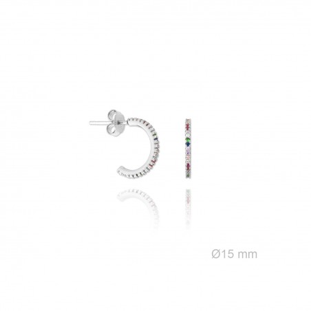 Pendientes de Plata de Ley y circonita