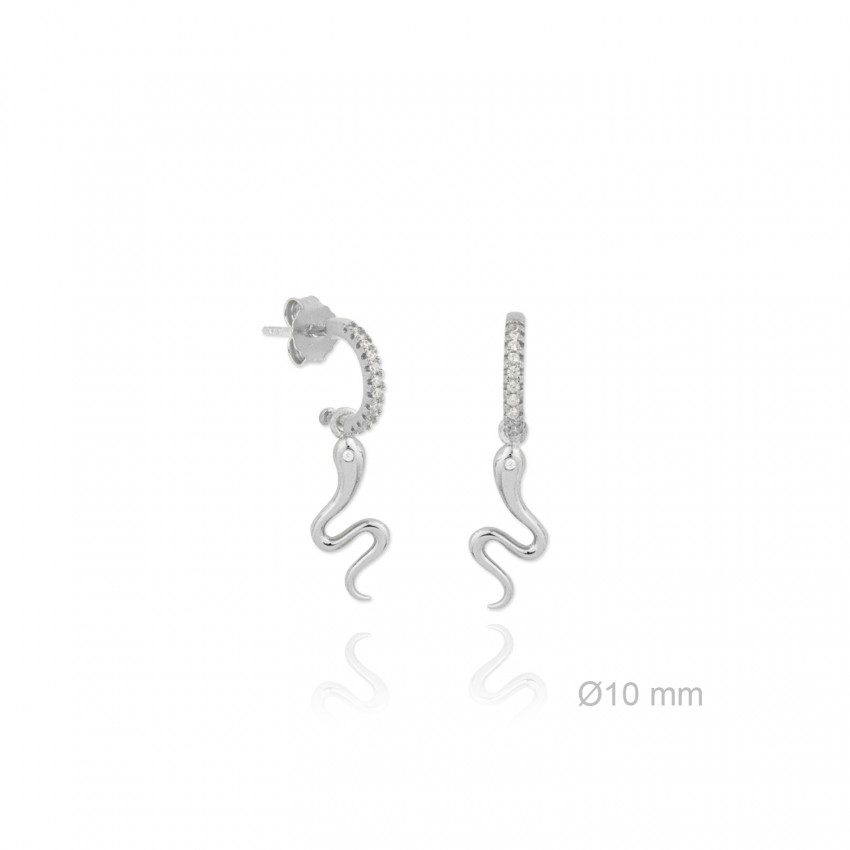 Pendientes de Plata de Ley y circonita