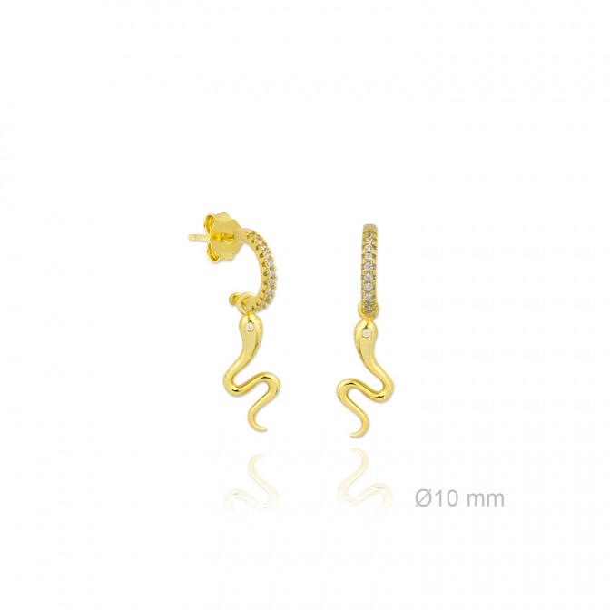 Pendientes de Plata de Ley y circonita