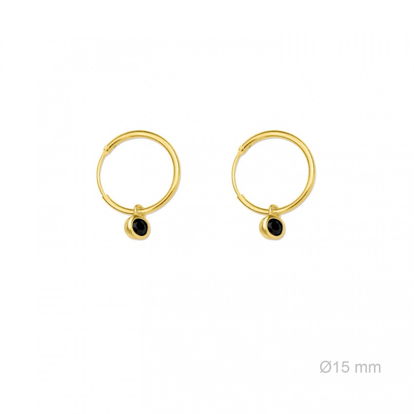 Pendientes de Plata de Ley y circonita