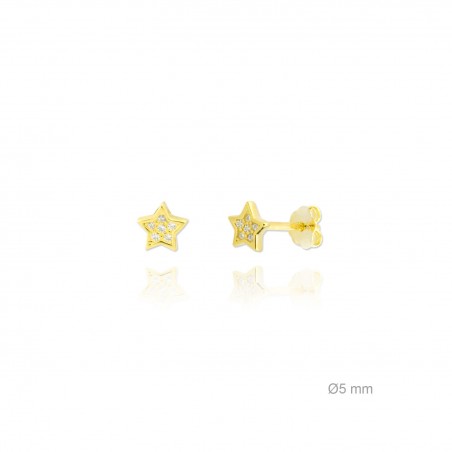 Pendientes de Plata de Ley y circonita