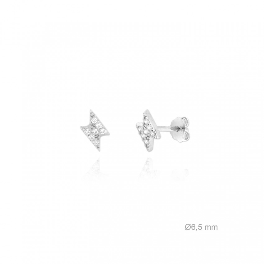 Pendientes de Plata de Ley y circonita