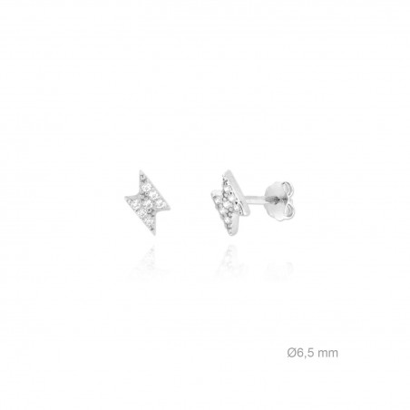 Pendientes de Plata de Ley y circonita