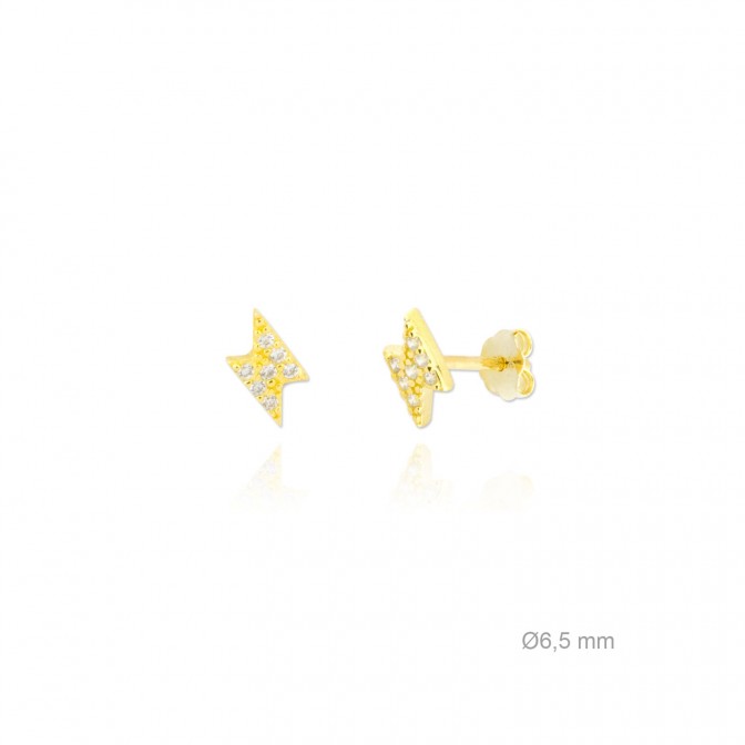 Pendientes de Plata de Ley y circonita