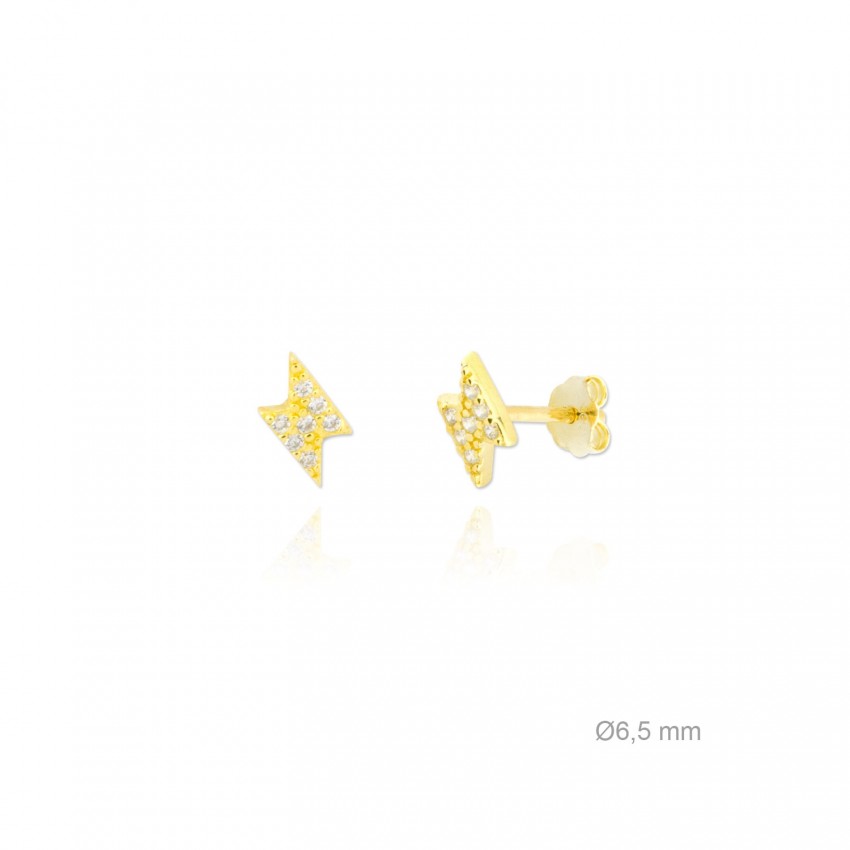 Pendientes de Plata de Ley y circonita