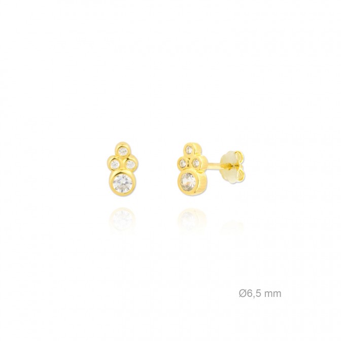 Pendientes de Plata de Ley y circonita