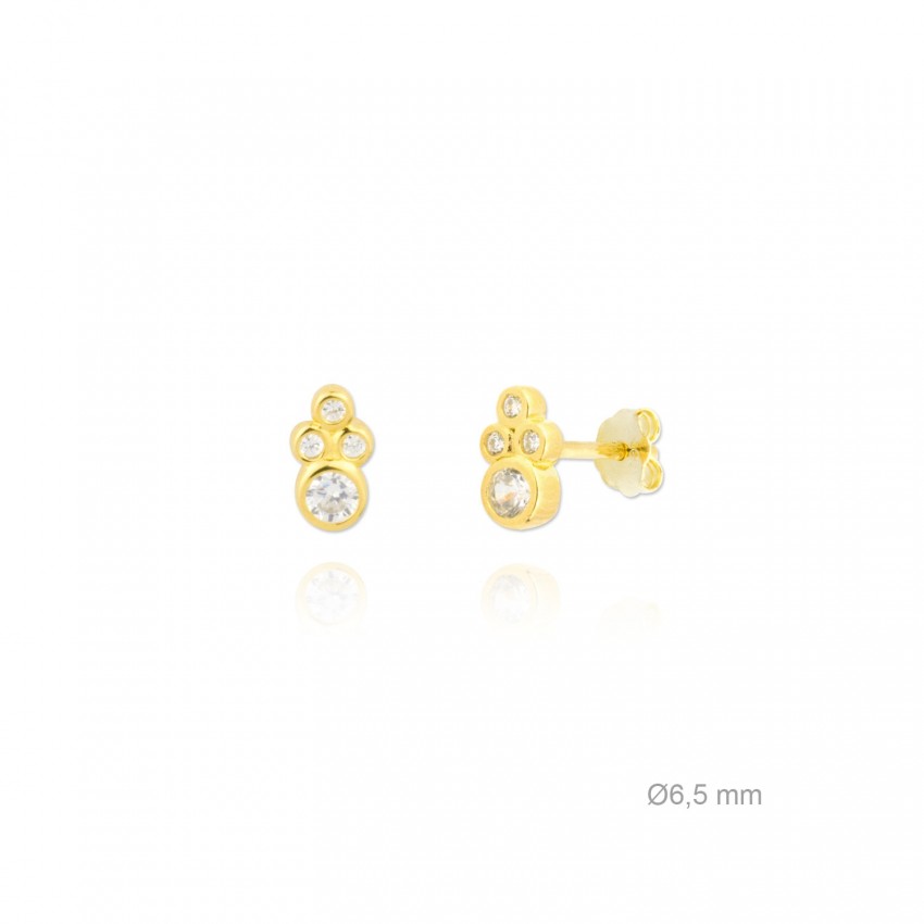 Pendientes de Plata de Ley y circonita