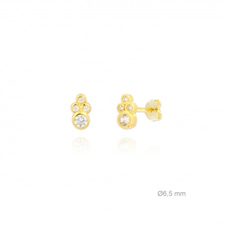 Pendientes de Plata de Ley y circonita