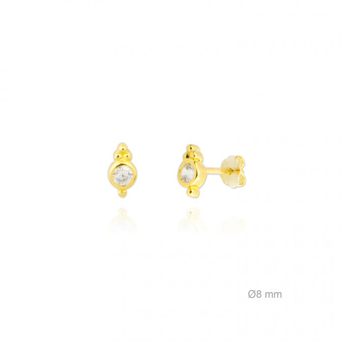 Pendientes de Plata de Ley y circonita