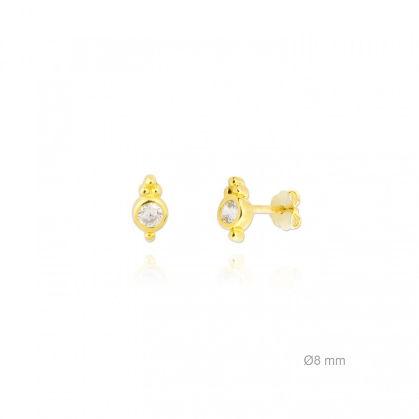 Pendientes de Plata de Ley y circonita