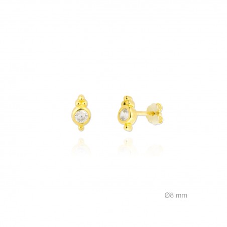 Pendientes de Plata de Ley y circonita