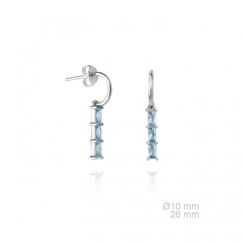 Pendientes de Plata de Ley con circonita