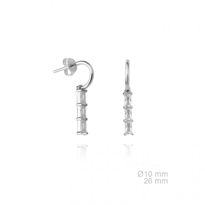 Pendientes de Plata de Ley con circonita