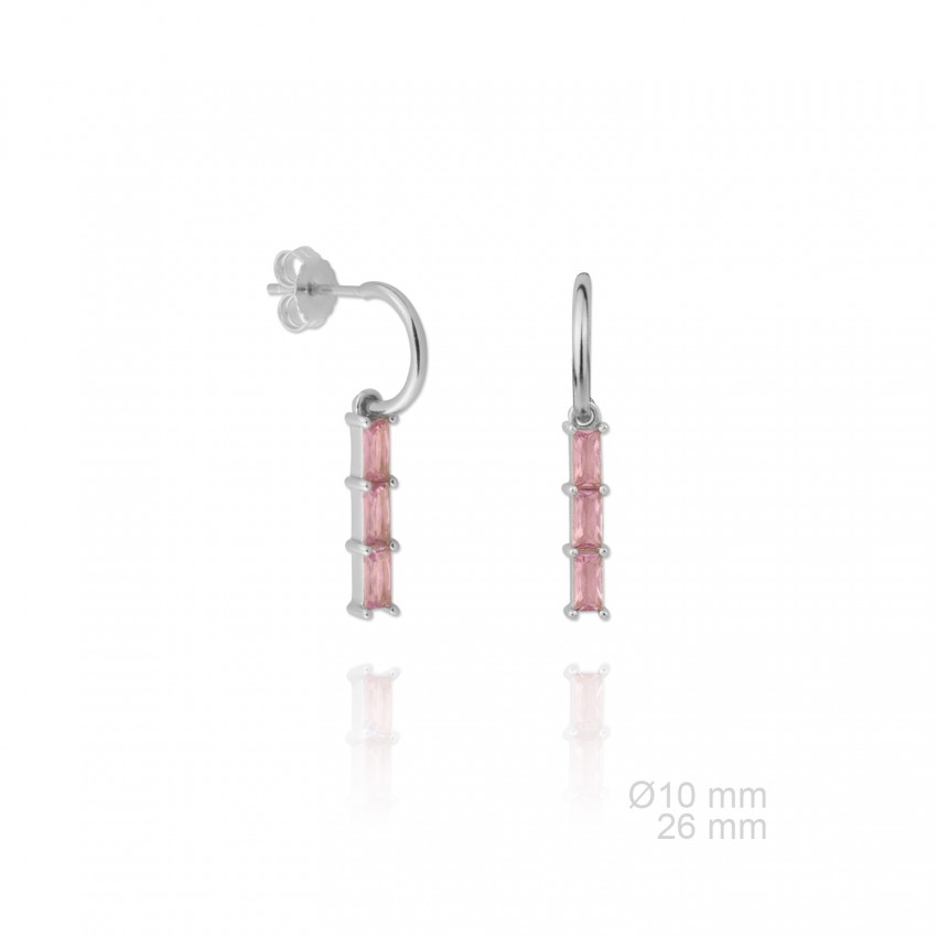 Pendientes de Plata de Ley con circonita