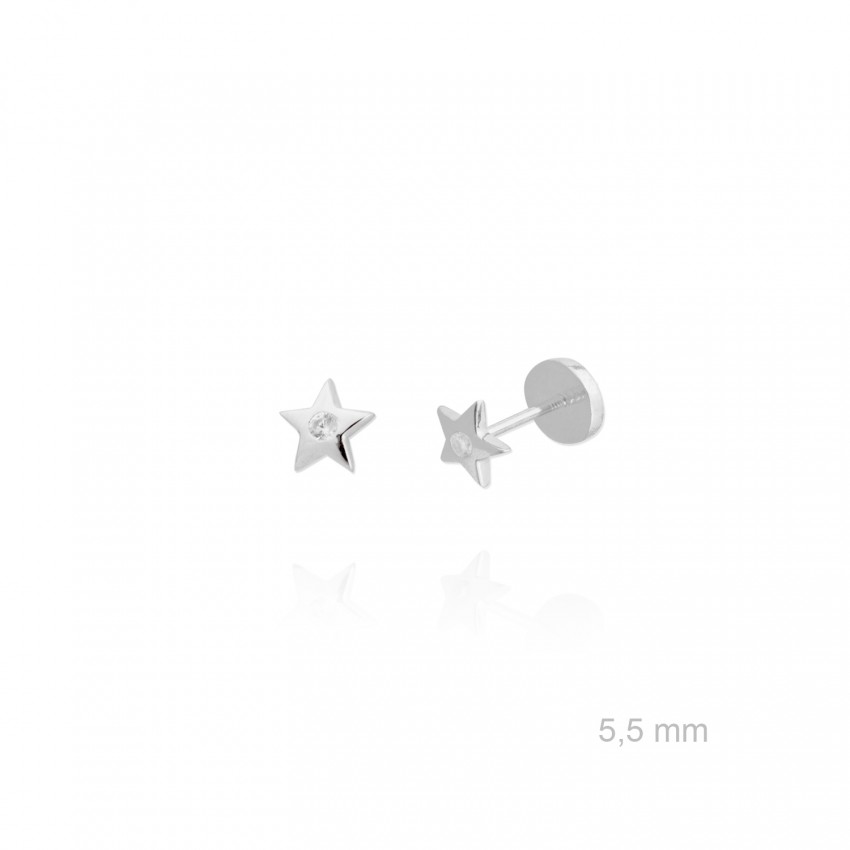 Pendientes de Plata de Ley y circonita