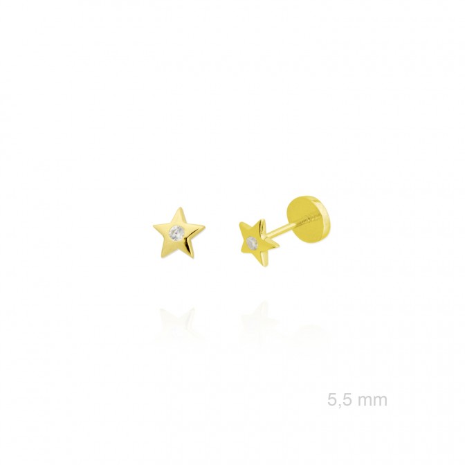 Pendientes de Plata de Ley y circonita