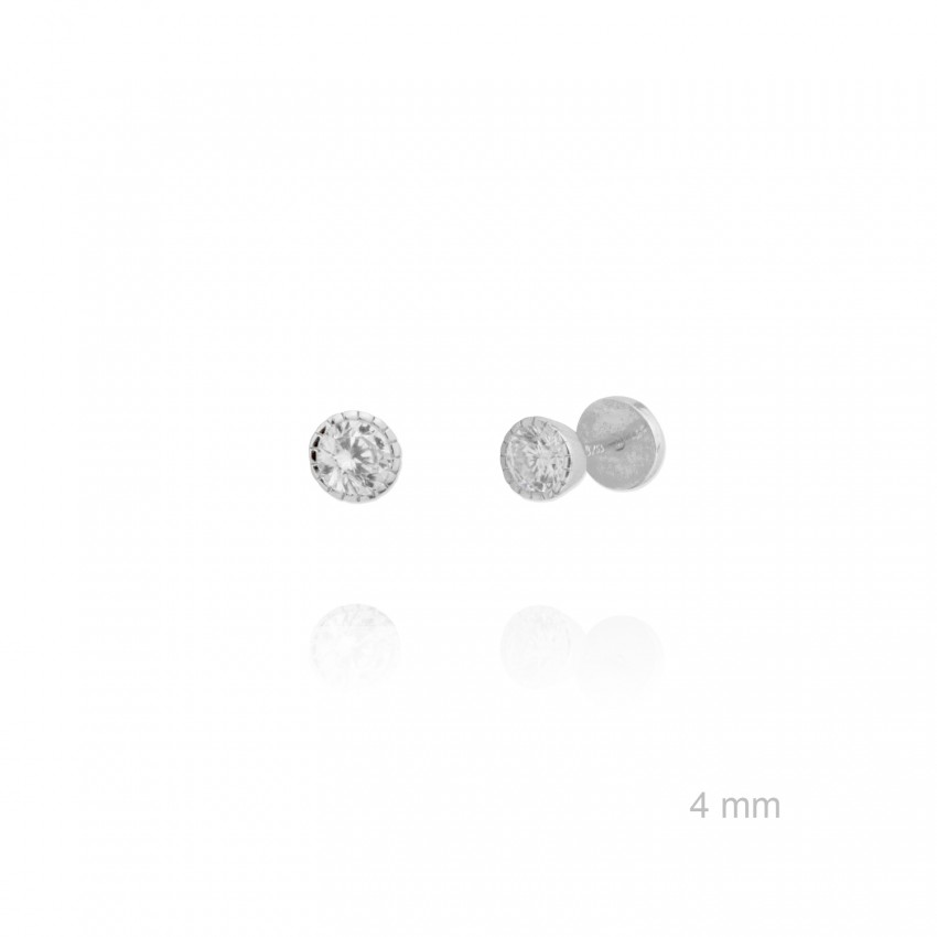 Pendientes de Plata de Ley y circonita