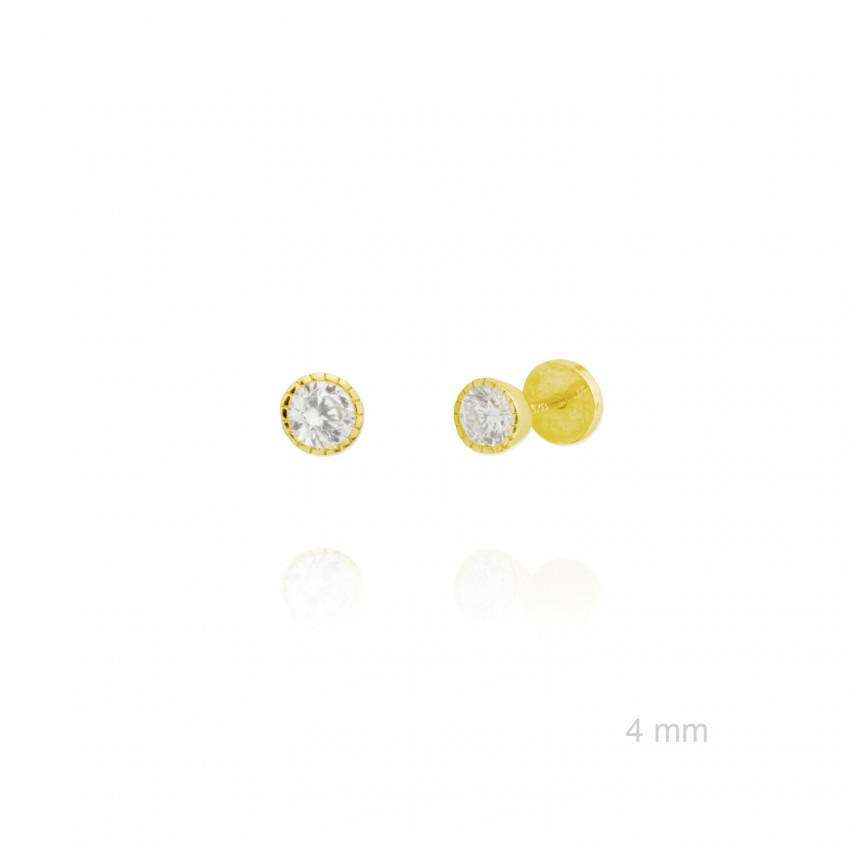 Pendientes de Plata de Ley y circonita