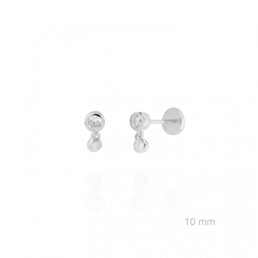 Pendientes de Plata de Ley y circonita