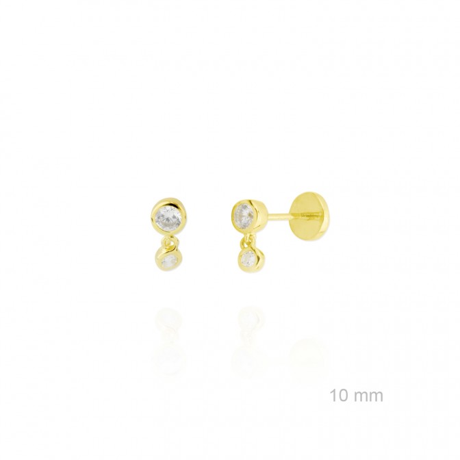 Pendientes de Plata de Ley y circonita