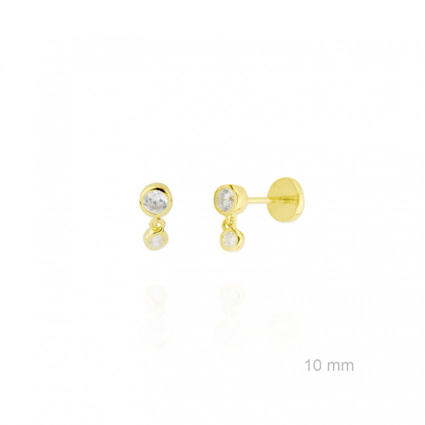 Pendientes de Plata de Ley y circonita